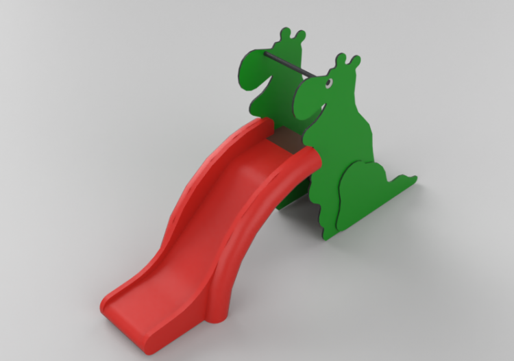 Parc Jeux 3D - Toboggan ondulé 295x70cm - Holzhof – TERRY...