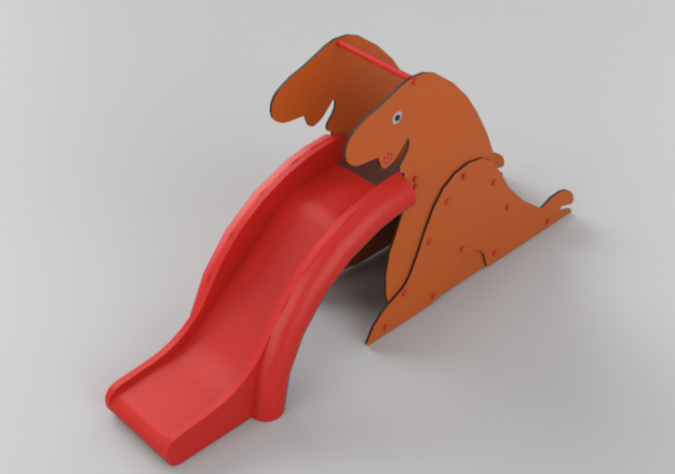 Áreas de recreação 3D - Escorregador toboguinho 315x70cm -...