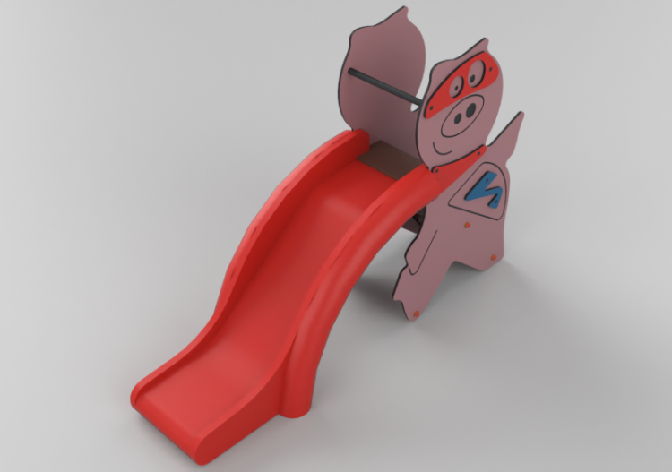Áreas de recreação 3D - Escorregador toboguinho 241x71cm -...