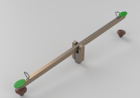 3D Spielplatz - Wippgerät zwei Sitzer Größe 400x37cm - Holzhof – WIPPGERÄT XCD20