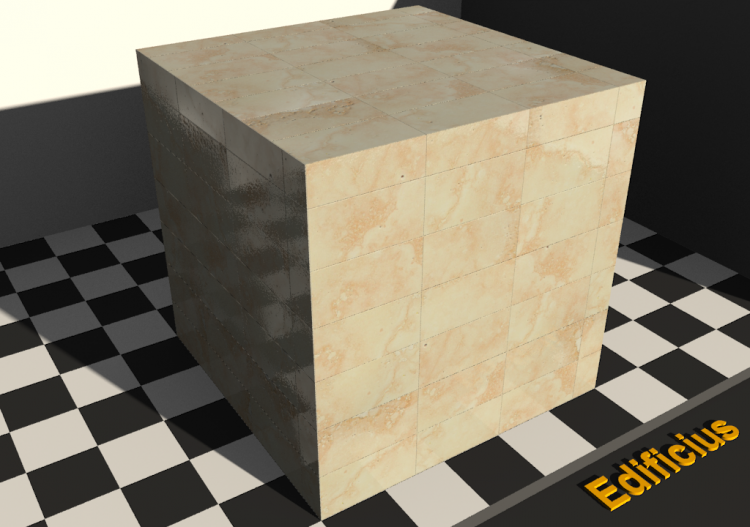地板纹理 - Travertino classico di formato 30x15 allinerata AR -...