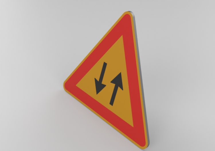 Sinalização 3D - Trânsito nos dois sentidos - ACCA software