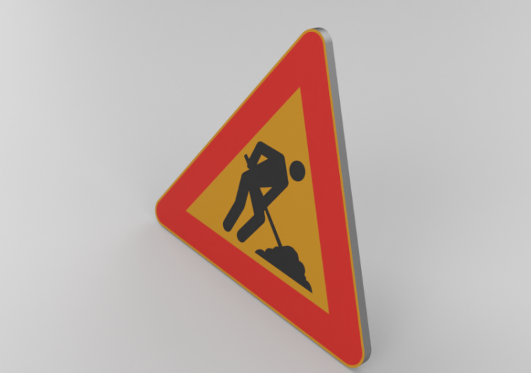 3D Verkehrszeichen - Baustelle - ACCA software