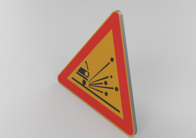 3D Signage - unstable material on the road - ACCA software