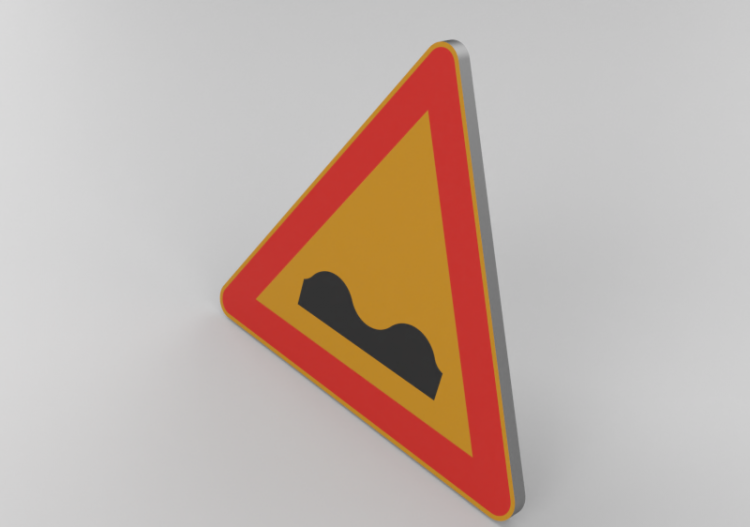 3D Signage - Uneven road ahead - ACCA software