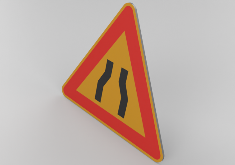 Segnaletica 3D - Strettoia asimmetrica - ACCA software