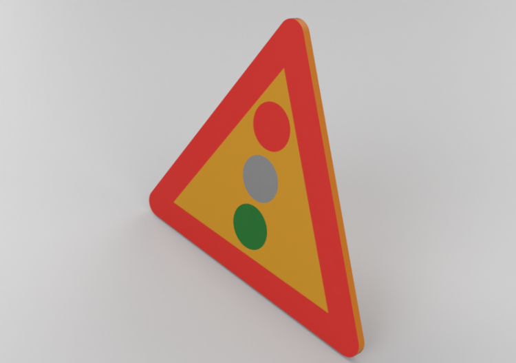 3D Verkehrszeichen - Verkehrsampel mit vertikalen Signalen...