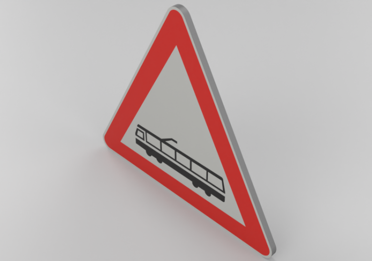 3D Verkehrszeichen - Bahnübergang - ACCA software