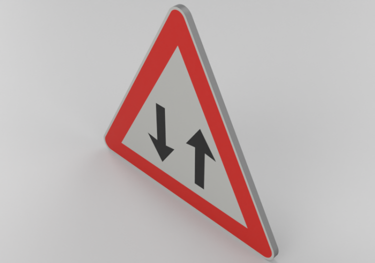 3D Verkehrszeichen - Gegenverkehr - ACCA software