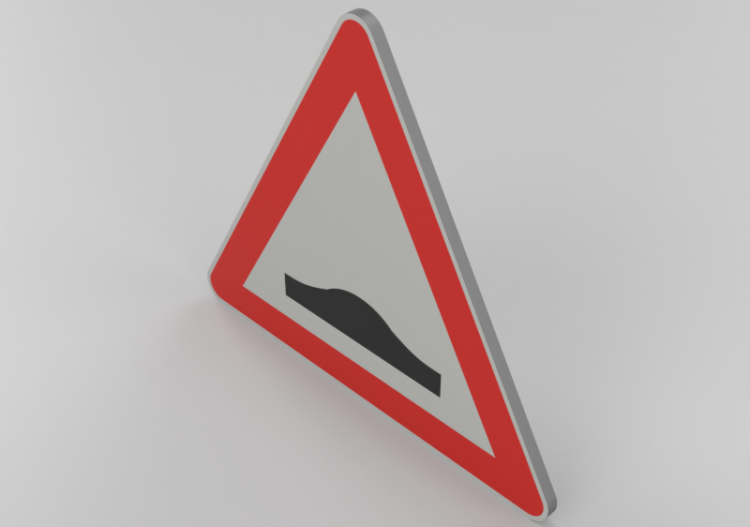 3D Verkehrszeichen - Bodenwelle - ACCA software