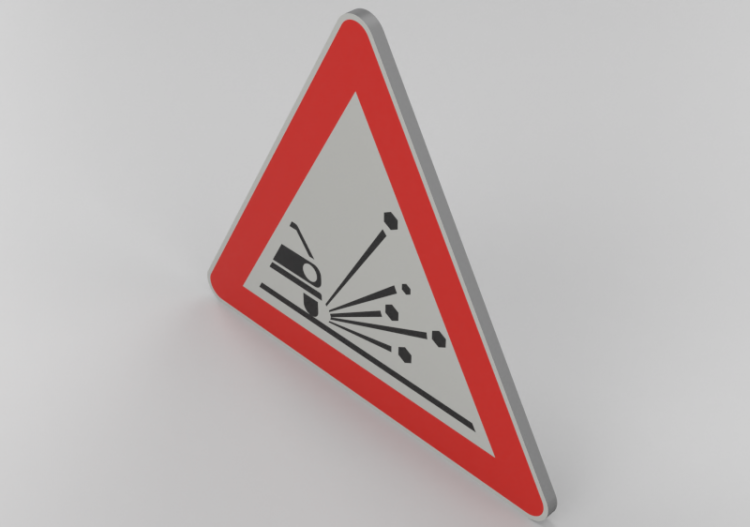 3D Signage - unstable material on the road - ACCA software