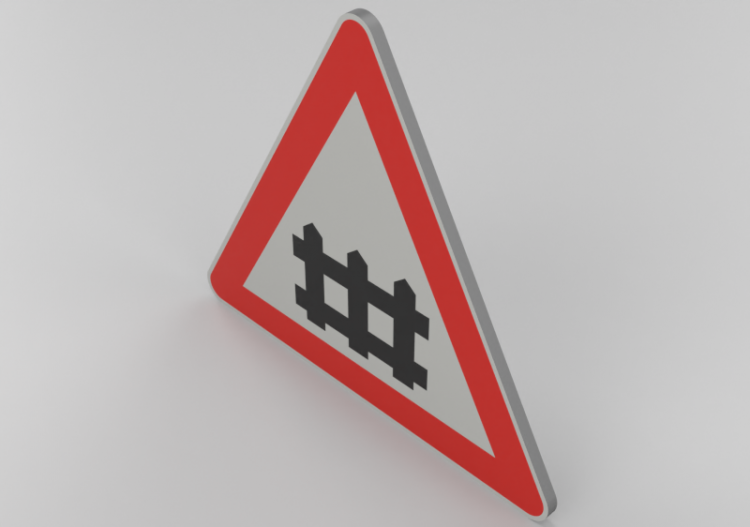Señalización 3D - Paso a nivel con barreras - ACCA software