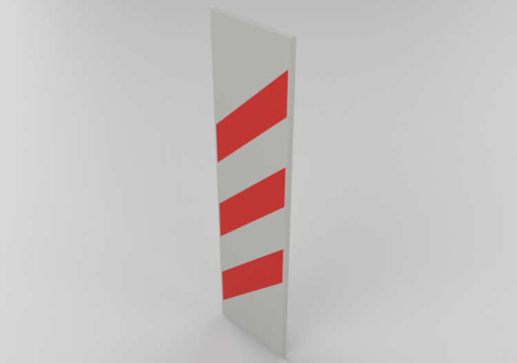 3D Signage - three-stripe beacon (LHS) announcing railroad...