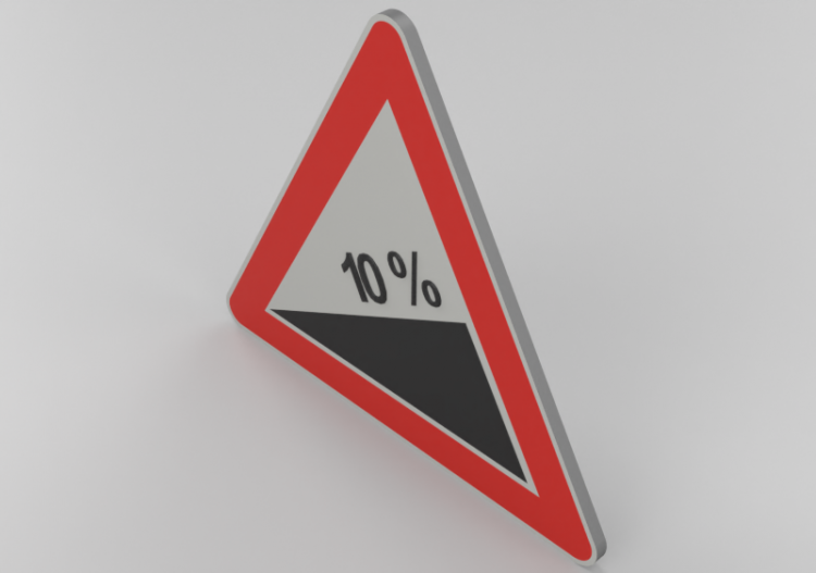 Sinalização 3D - Subide de inclinação acentuada - ACCA...