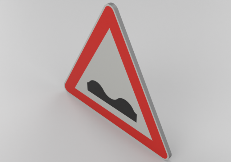 3D Signage - Uneven road ahead - ACCA software