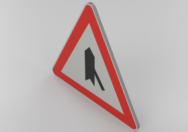 3D Verkehrszeichen - Vortrittssignal-Einfahrt von rechts -...