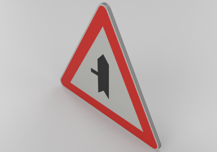 Señalización 3D - Intersección con prioridad sobre vía a la...