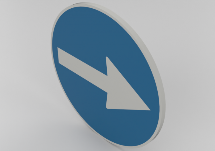 Signalisations 3D - Obligation de tourner à droite - ACCA...