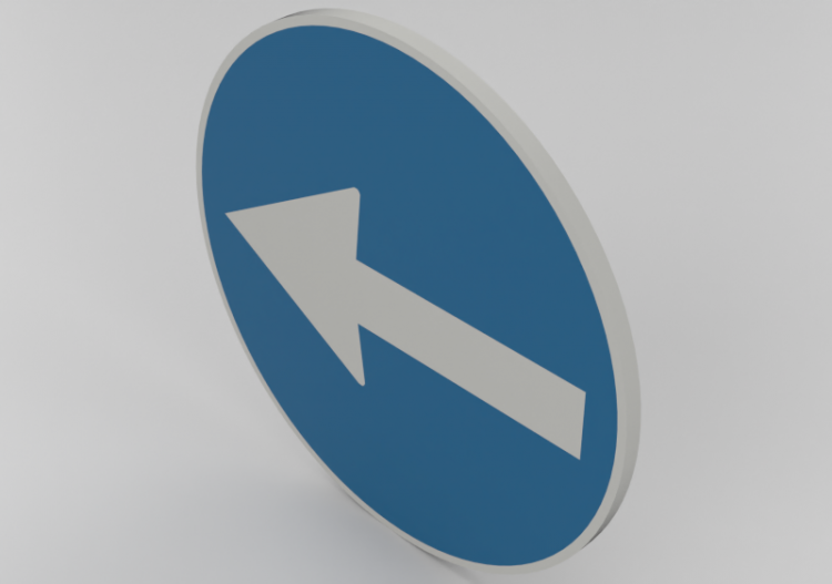 3D Signage - Mandatory direction to the left - ACCA...