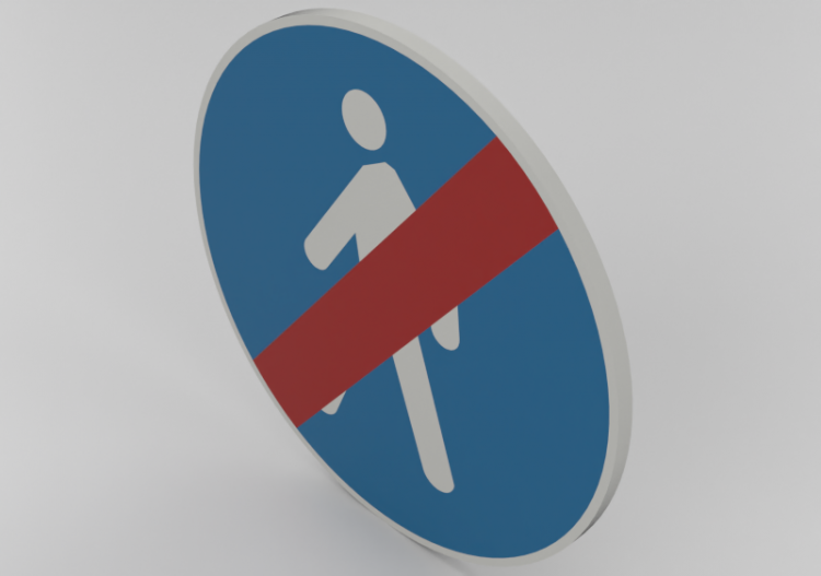 Señalización 3D - Fin carril peatonal - ACCA software