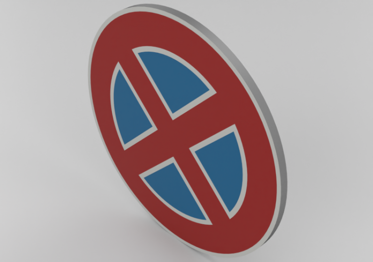3D Signage - No Parking - ACCA software