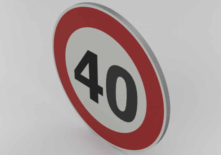 Signalisations 3D - Limite maximale de vitesse 40 km/h -...