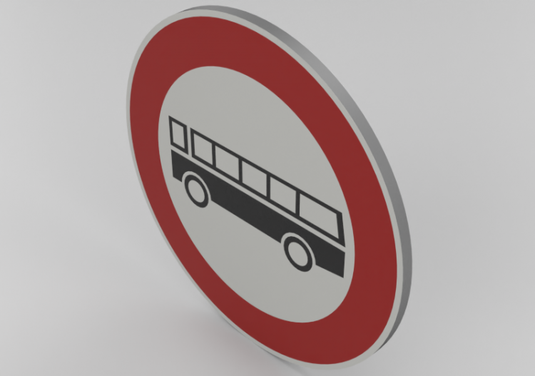 3D Verkehrszeichen - Verbot für Busse - ACCA software