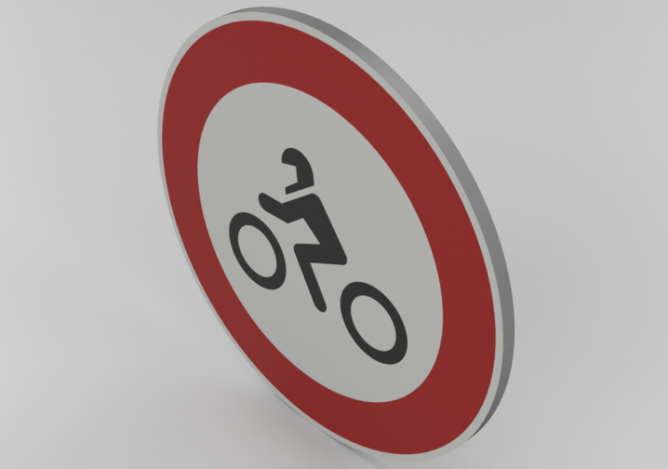 3D Signage - No transit to motorcycles - ACCA software