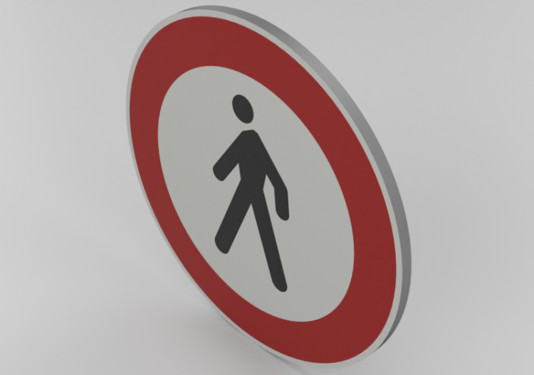 3D Verkehrszeichen - Für Fußgänger verboten - ACCA software