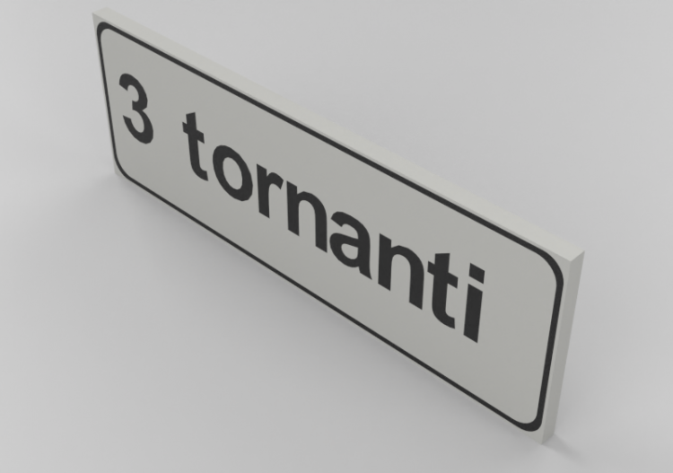 3D Signage - Hairpin bend - ACCA software