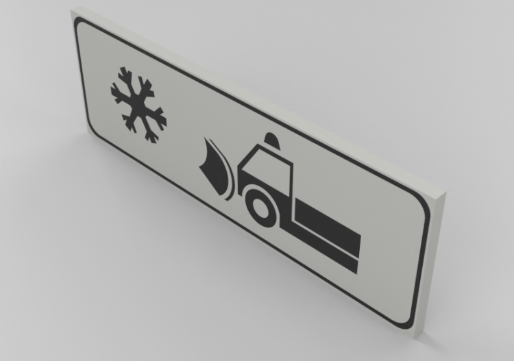 3D Verkehrszeichen - Schneepflug in Verwendung - ACCA...