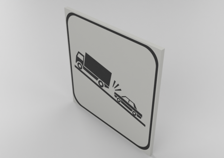 3D Signage - Trucks slowing down - ACCA software