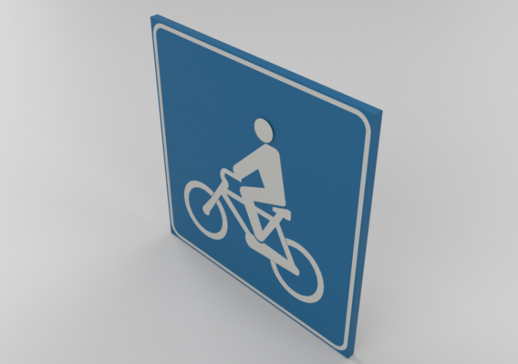 3D Verkehrszeichen - Radfahrer kreuzen - ACCA software