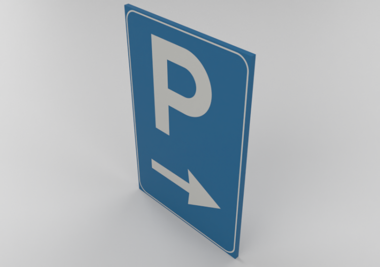 Signalisations 3D - Parking à droite - ACCA software