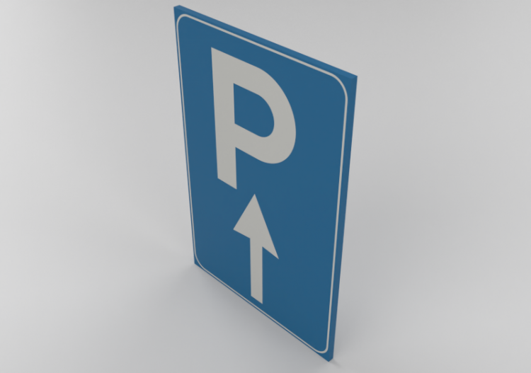 3D Signage - Car park ahead - ACCA software