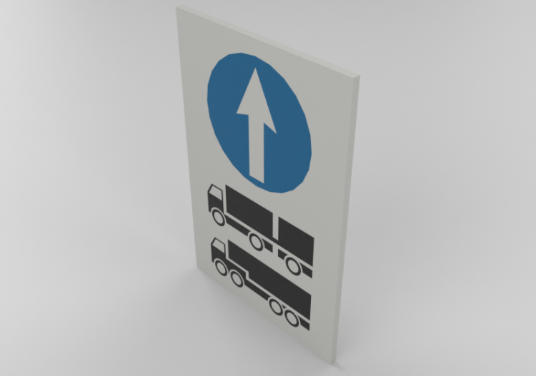 Sinalização 3D - Sentido obrigatório para automóveis de...