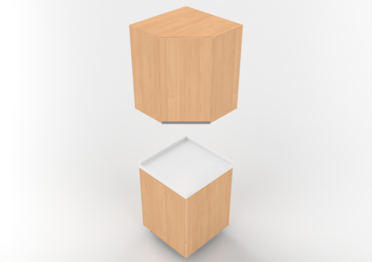 3D Kitchens - Angular pantry block 60x60x216cm - ACCA...