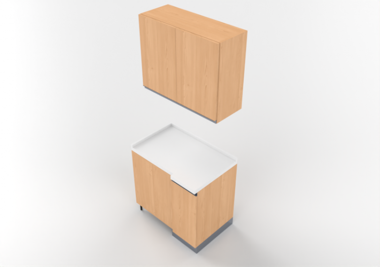 3D Kitchens - Angular pantry block 64x90x216cm - ACCA...