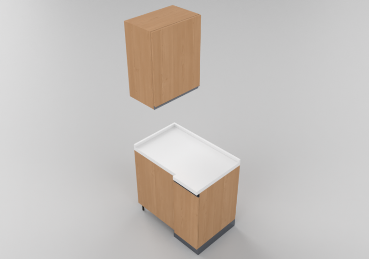 3D Kitchens - Angular pantry block 64x90x216cm - ACCA...