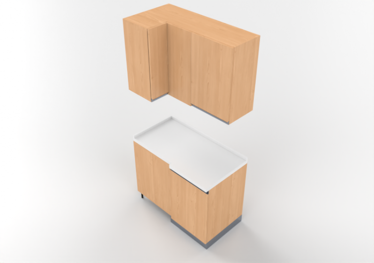 Cozinhas 3D - Bloco despensa angular 64x109x216cm - ACCA...