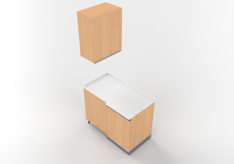 3D Kitchens - Angular pantry block 64x109x216cm - ACCA...