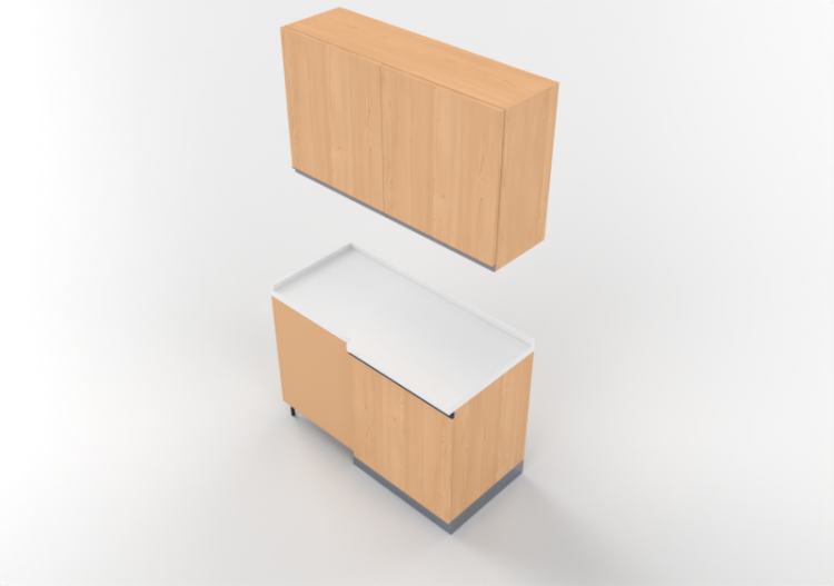 3D Kitchens - Angular pantry block 64x124x216cm - ACCA...