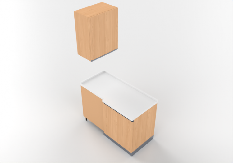 3D Kitchens - Angular pantry block 64x124x216cm - ACCA...