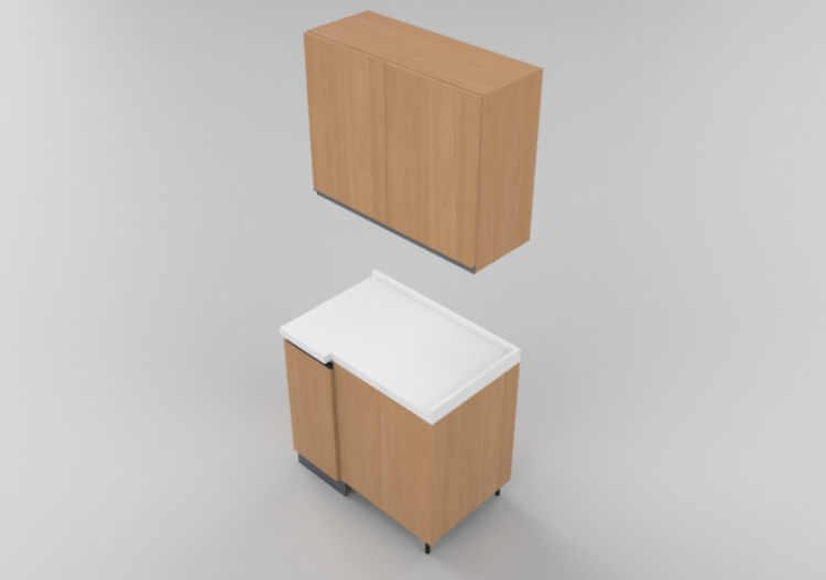 3D Kitchens - Angular pantry block 90x94x216cm - ACCA...