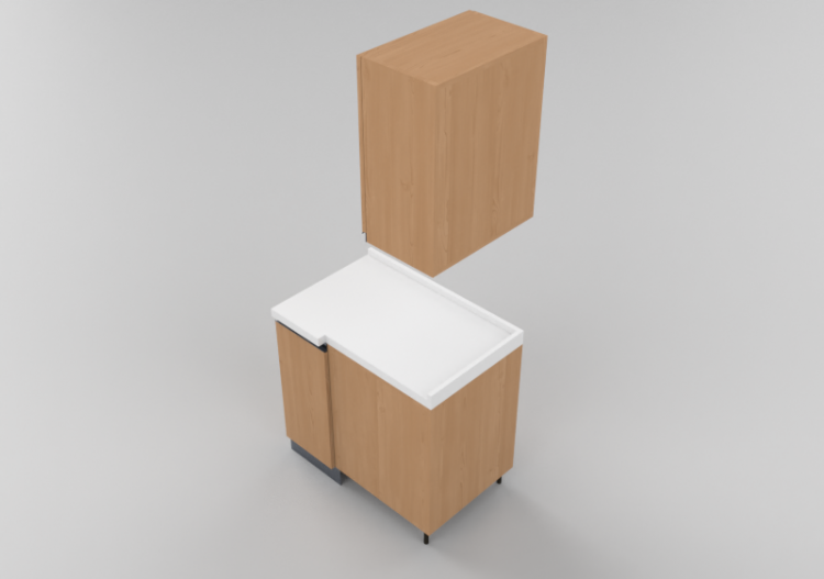 Cocinas 3D - Módulo despensa angular 90x94x216cm - ACCA...