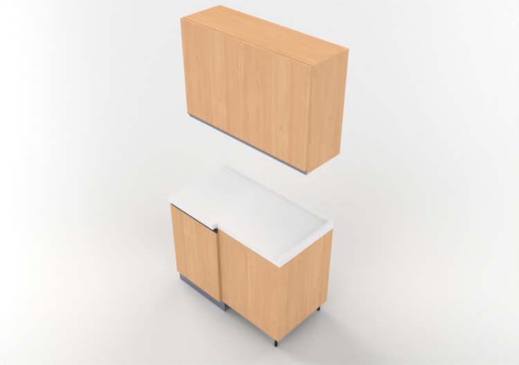3D Kitchens - Angular pantry block 109x64x216cm - ACCA...