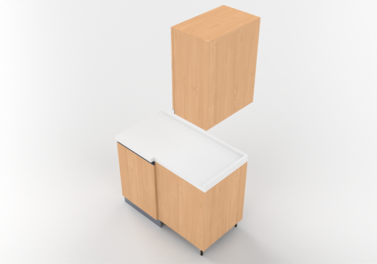 3D Kitchens - Angular pantry block 109x64x216cm - ACCA...