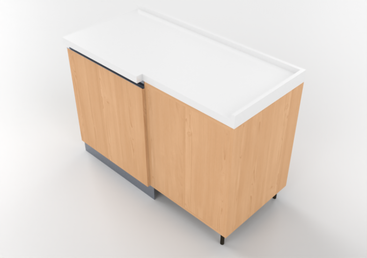 Cuisine 3D - Bloc garde-manger angulaire 124x64cm - ACCA...
