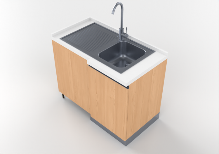 3D Kitchens - Angular sink block 64x109cm - ACCA software