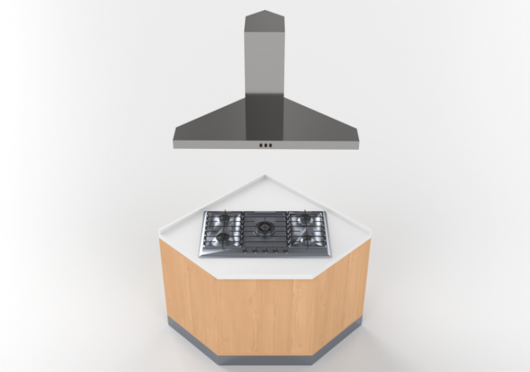Cocinas 3D - angolar con cocina - ACCA software